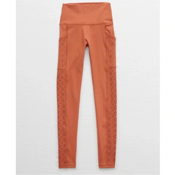 Aerie 7/8 Laser Cut Rust Leggings - Picture 2 of 15